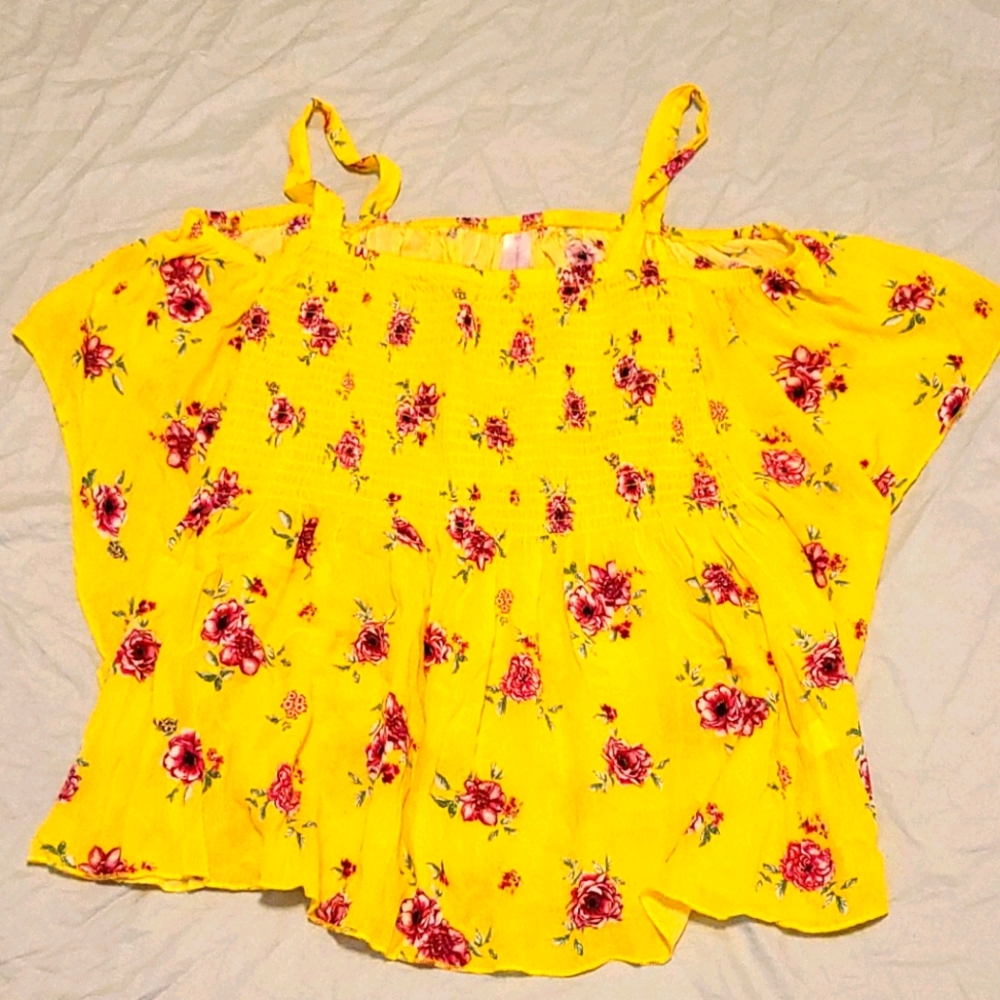 No Boundaries Floral Yellow Top